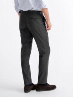Black Wool Side Tab Dress Pant - Custom Fit Tailored Clothing