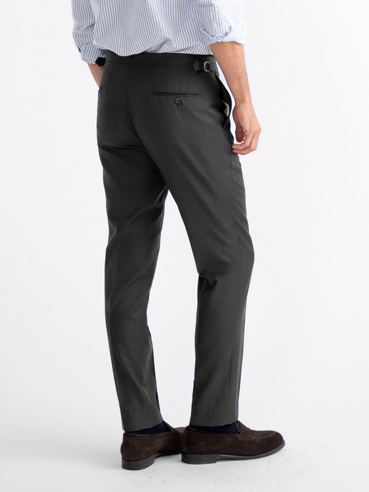 Buy U.S. Polo Assn. Men Black & Blue Striped Woollen Tapered Fit Formal  Trousers - Trousers for Men 612630 | Myntra