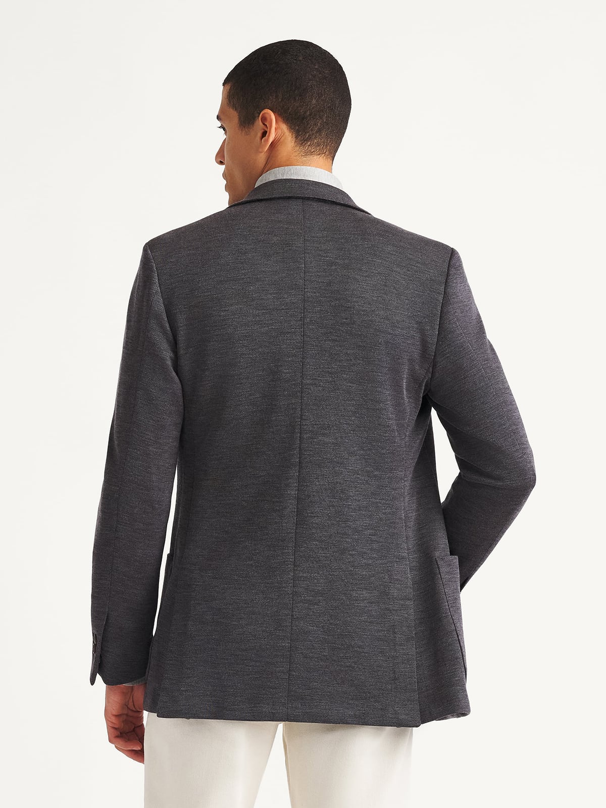 Grey Italian Merino Knit Sport Coat - Custom Fit Tailored Clothing
