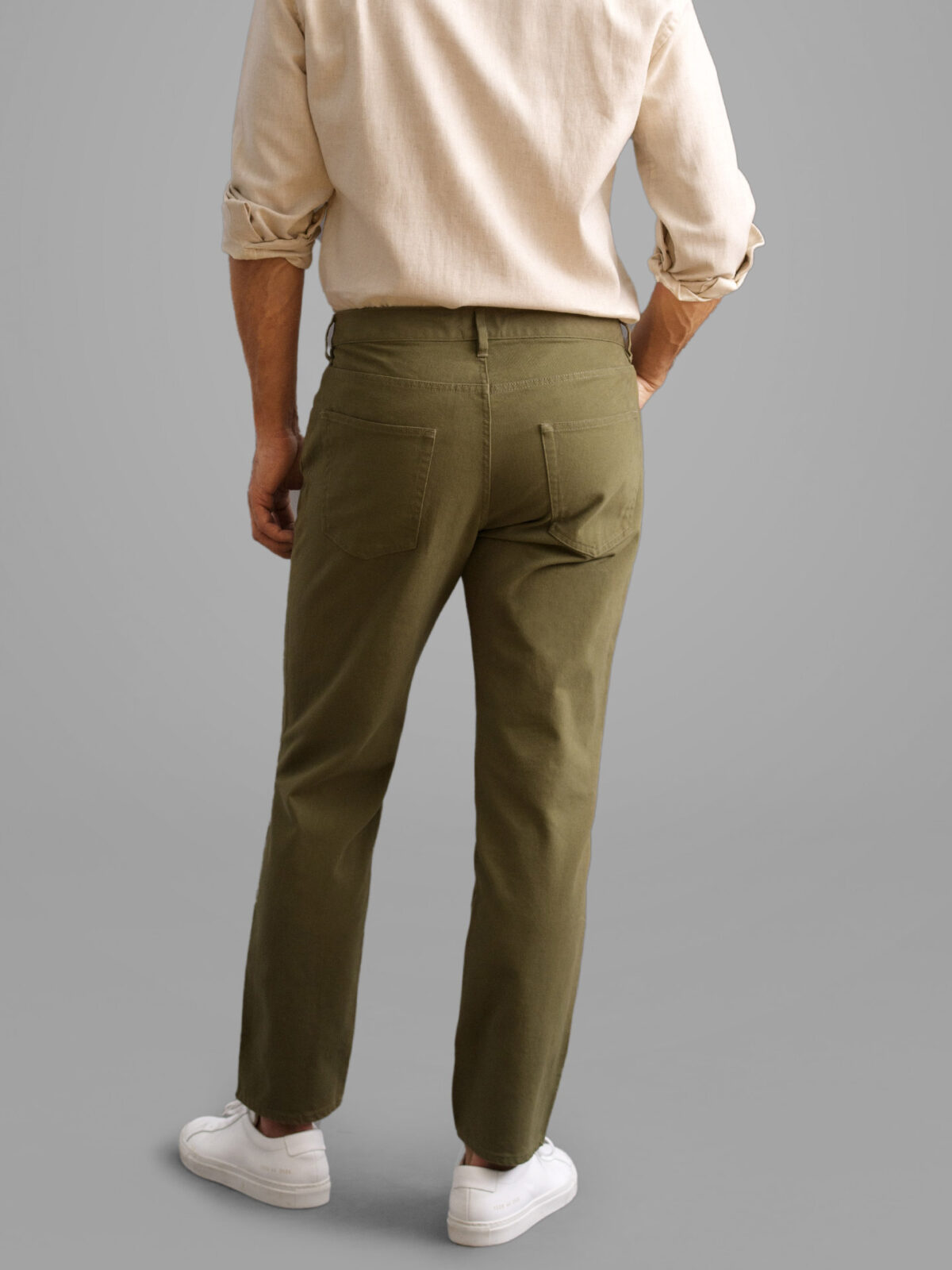 Olive Green Slim Fit Five Pocket Pants