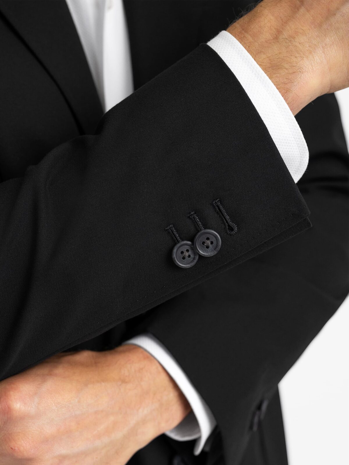 Black High Twist Cotton Sullivan Suit - Custom Fit Tailored Clothing