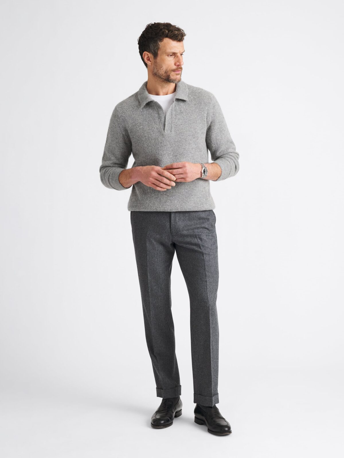 VBC Grey Wool Flannel Dress Pant - Custom Fit Tailored Clothing