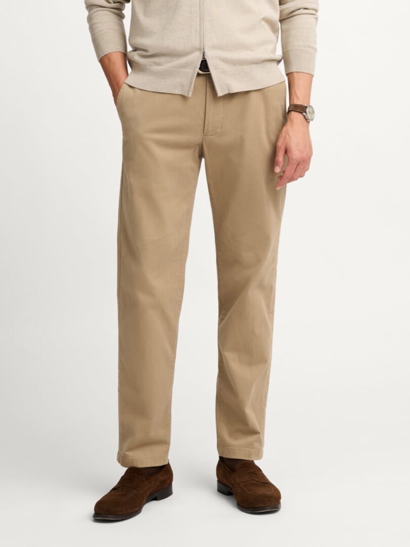 Modena Khaki Soft Touch Stretch Twill Thumb Detail