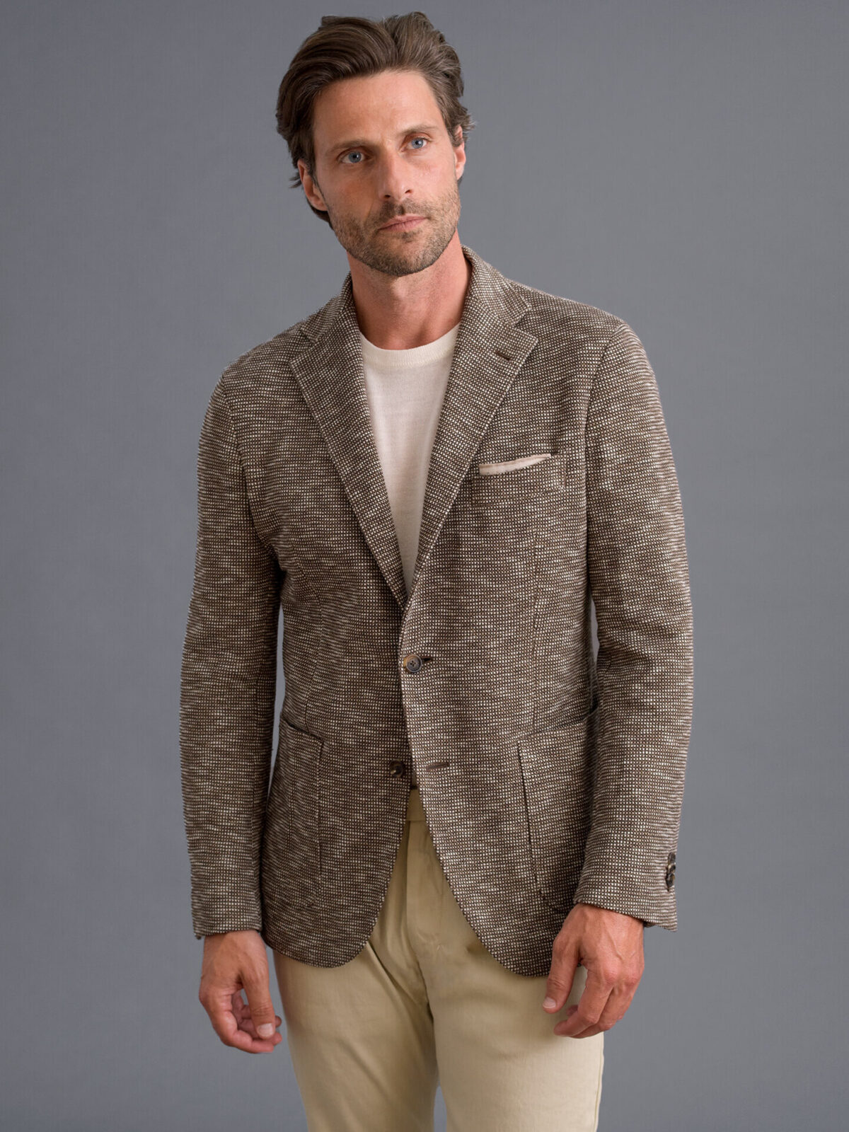 Navy Wool and Linen Waverly Jacket - Custom Fit Tailored Clothing