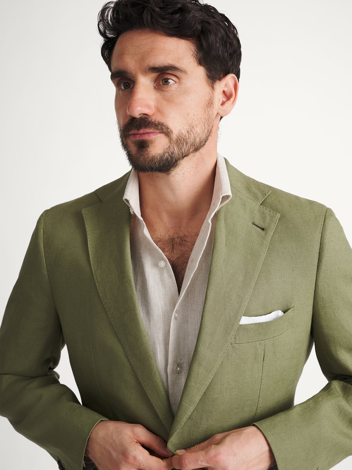 Spence Bryson Sage Heavy Irish Linen Bedford Jacket - Custom Fit