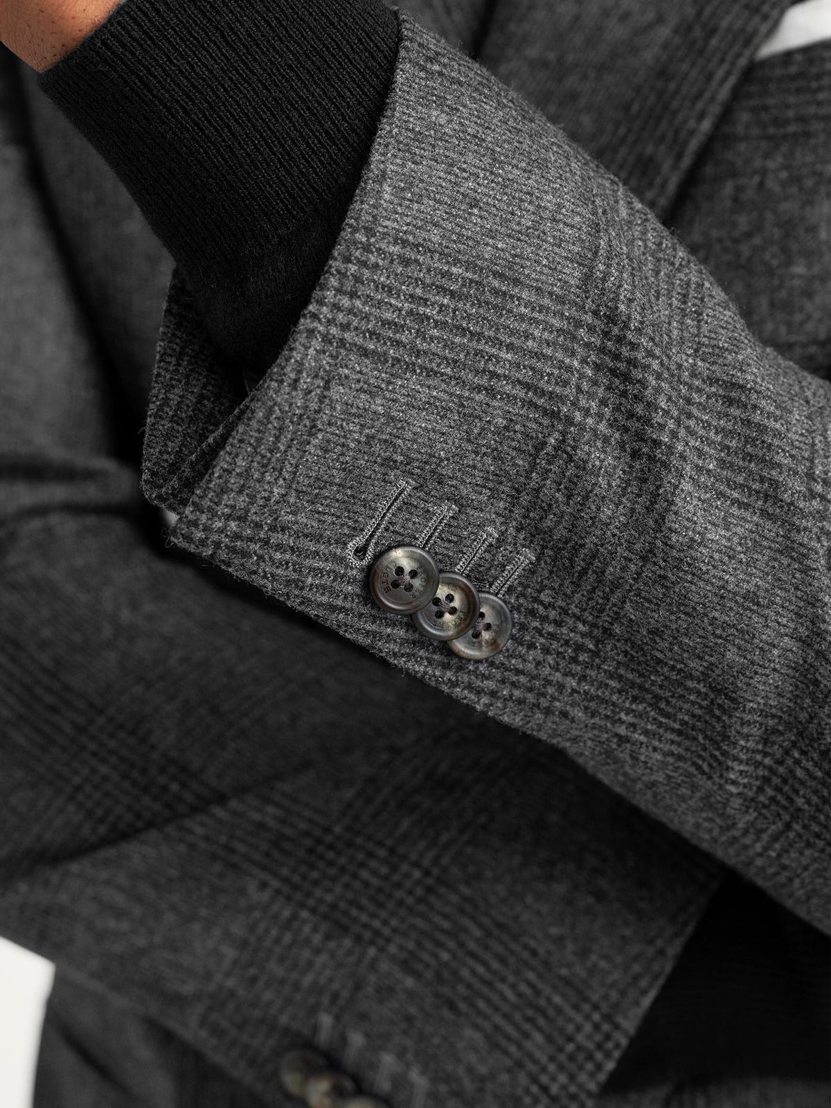 Double Breasted VBC Grey Glen Plaid Flannel Bedford Suit - Custom
