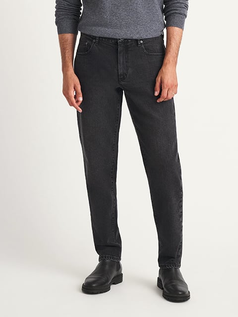 Dean Stretch Slim Jean in Grey Wash Japanese Denim - Custom Fit Pants