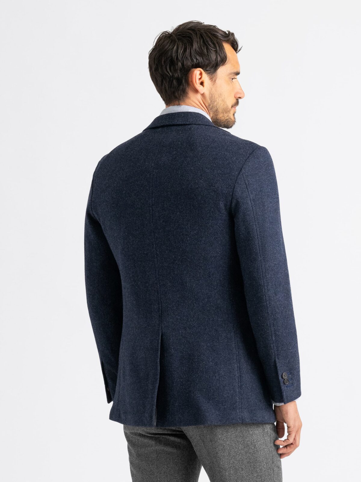 Navy Shetland Tweed Andover Jacket - Custom Fit Tailored Clothing