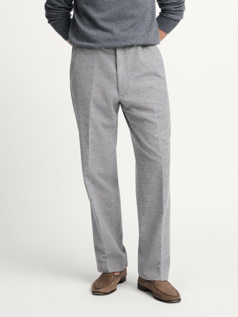 Grey Cashmere Blend Corduroy Trouser Thumb Detail