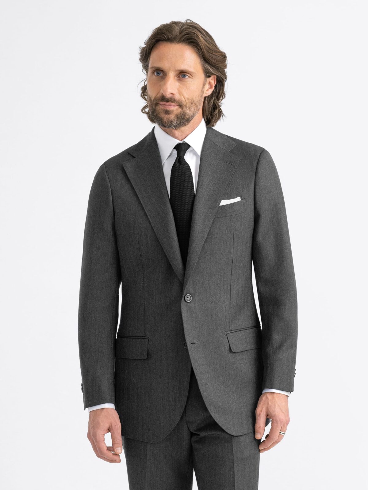 VBC Charcoal 21 Micron Wool Herringbone Reade Suit