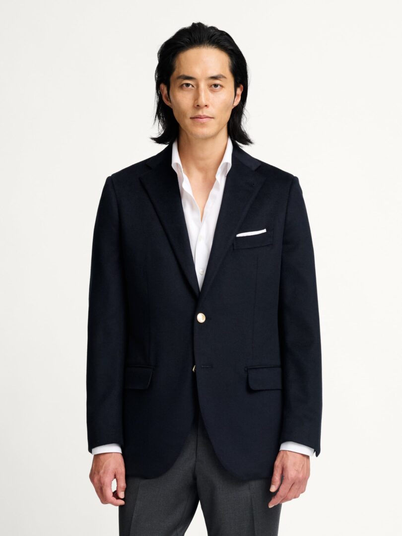 Navy Wool and Silk Doeskin Newport Jacket Thumb Detail