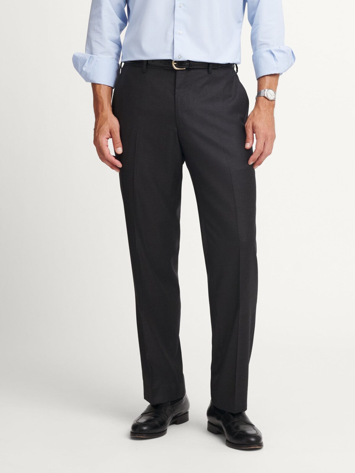 Loro Piana Fabric S170s Grey Wool and Cashmere Dress Pant - Custom
