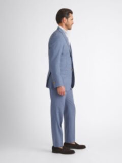 Drago Faded Blue Tropical Wool S130s Allen Suit - Custom Fit