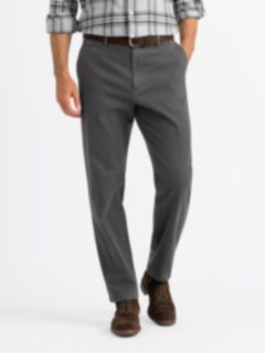 Brenta Faded Charcoal Brushed Stretch Cotton Chino - Custom Fit Pants
