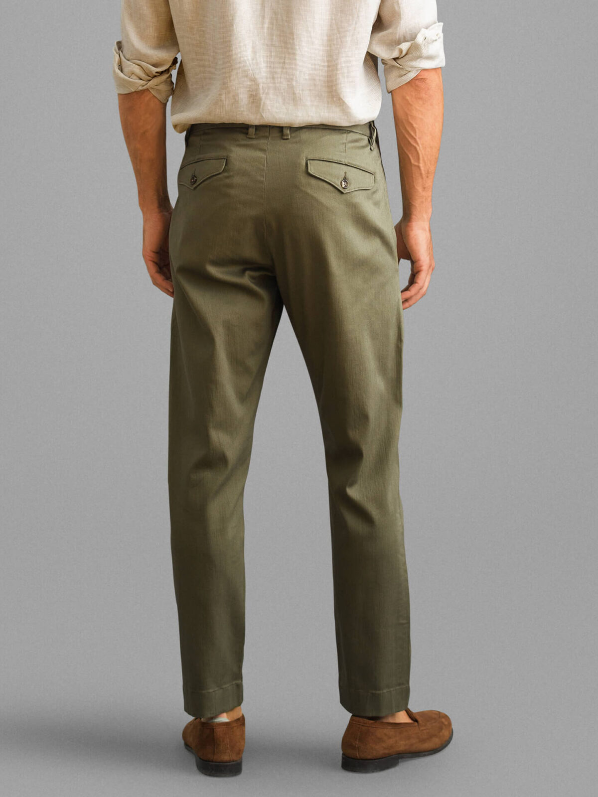 Mojave Fatigue Stretch Slub Cotton Blend Chino - Custom Fit Pants