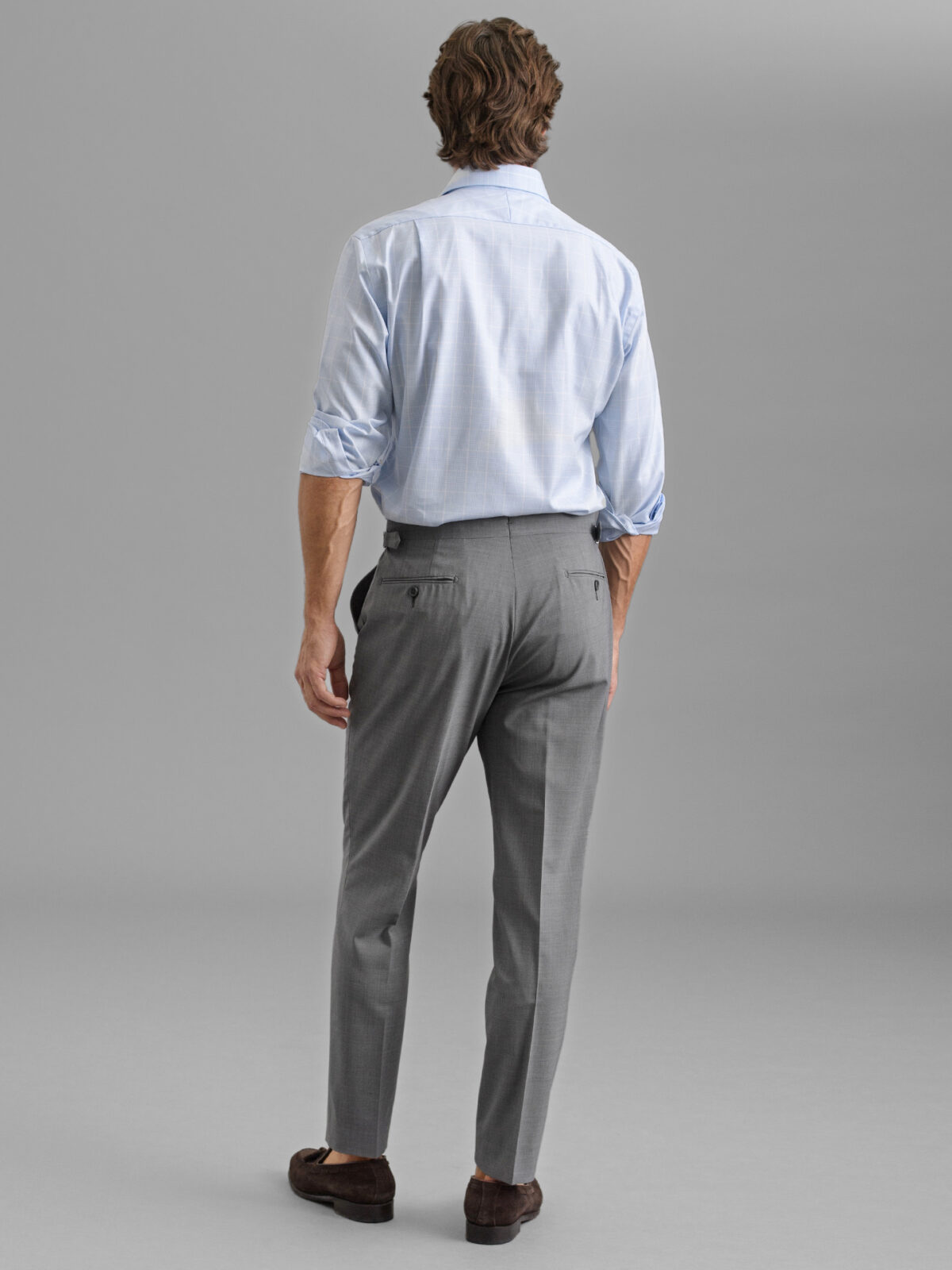 Versa Grey Washable Cotton Stretch Pant - Custom Fit Pants
