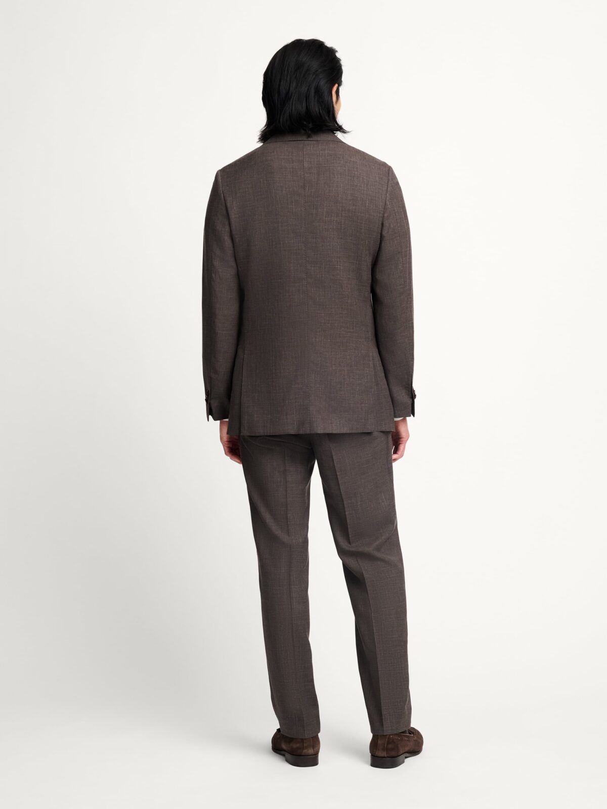 Loro Piana Brown Wool Silk Linen Glen Plaid Hudson Suit - Custom