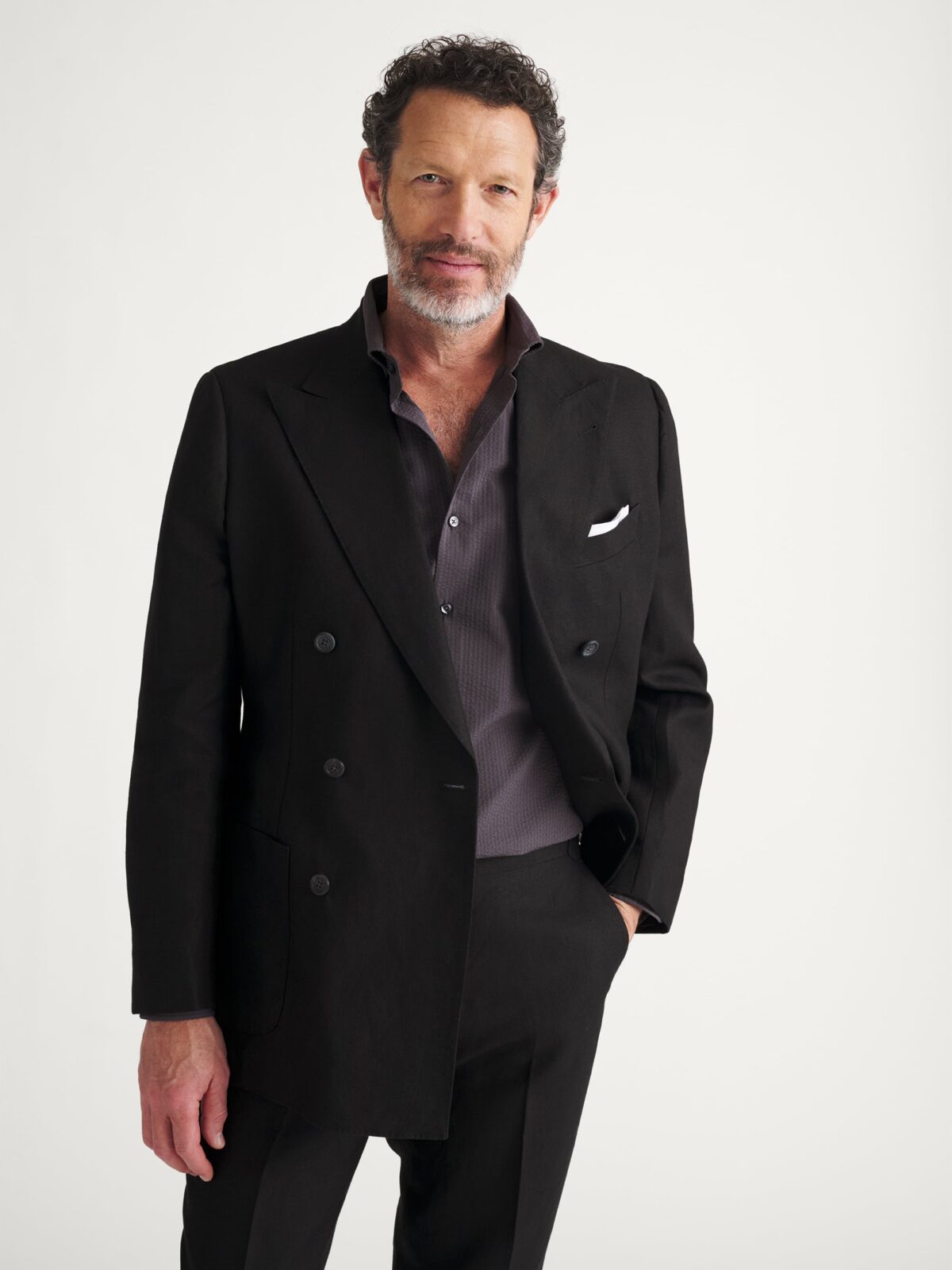 EDIFICE×SPENCE BRYSON LINENS セットアップ　46 Spence Bryson Black Irish Linen Carmine Suit - Custom Fit Tailored