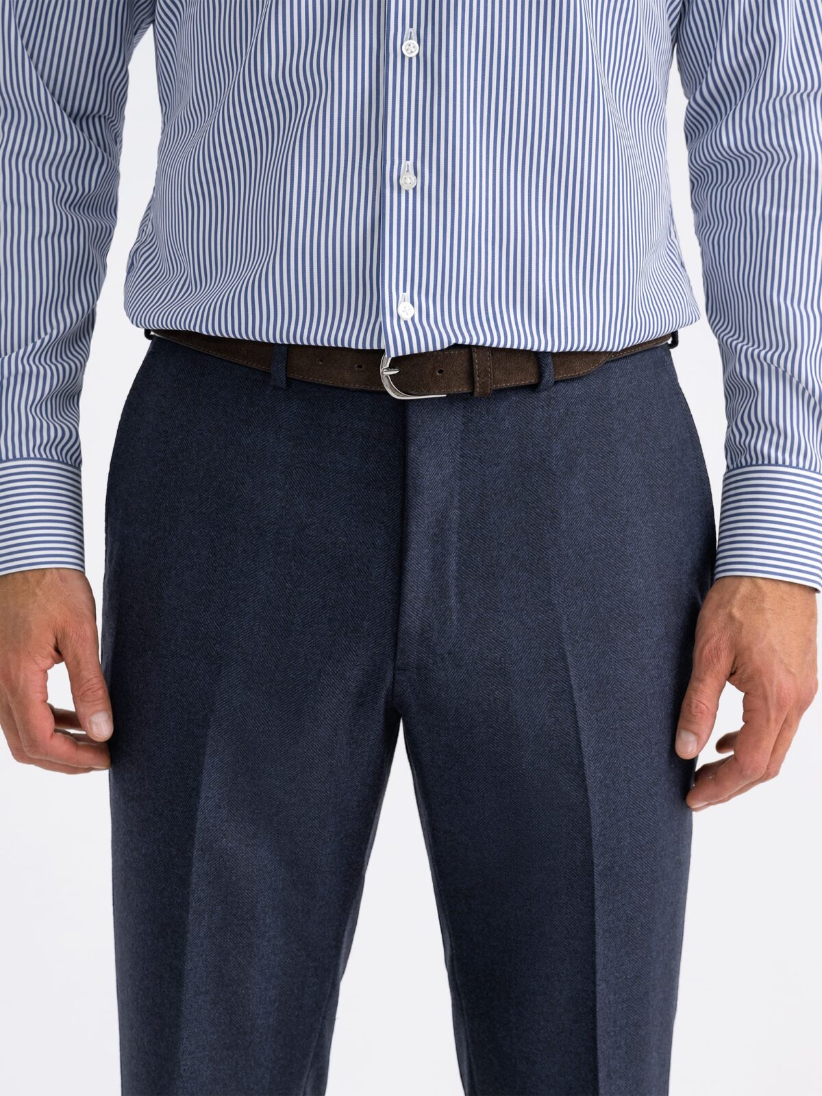 BRIONI 900$ Navy Blue Wool Flannel Sidney Trousers - Drawstring | eBay