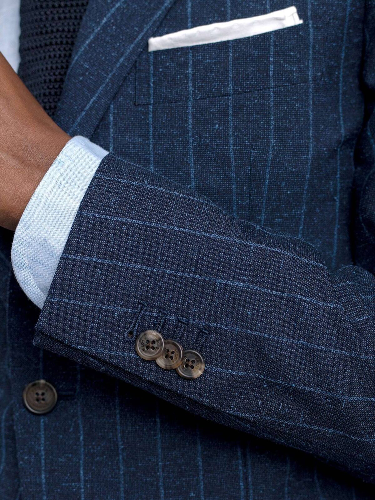 Navy Pinstripe Suit Jacket