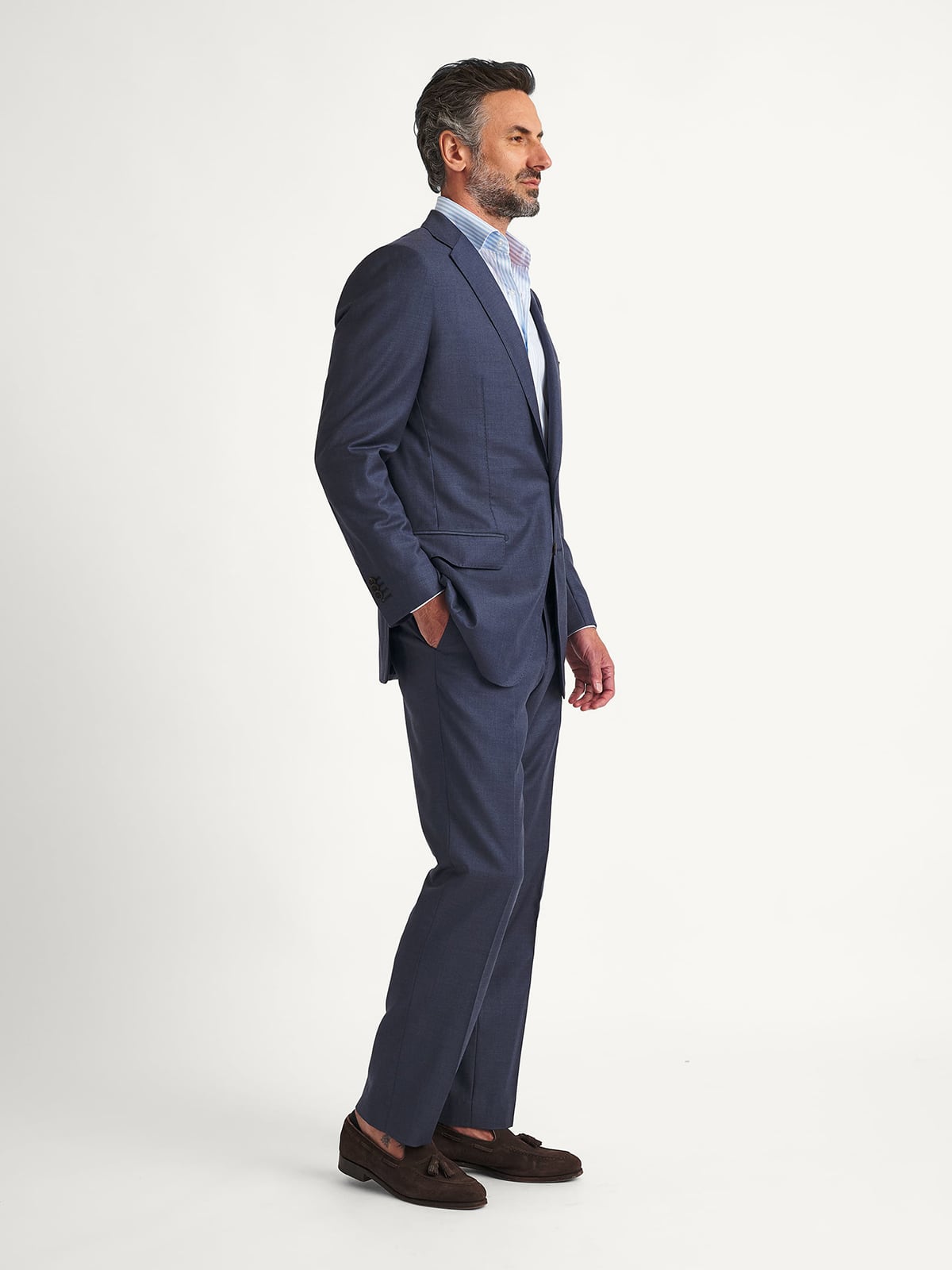 Loro Piana Fabric Slate S150s Allen Suit - Custom Fit Tailored