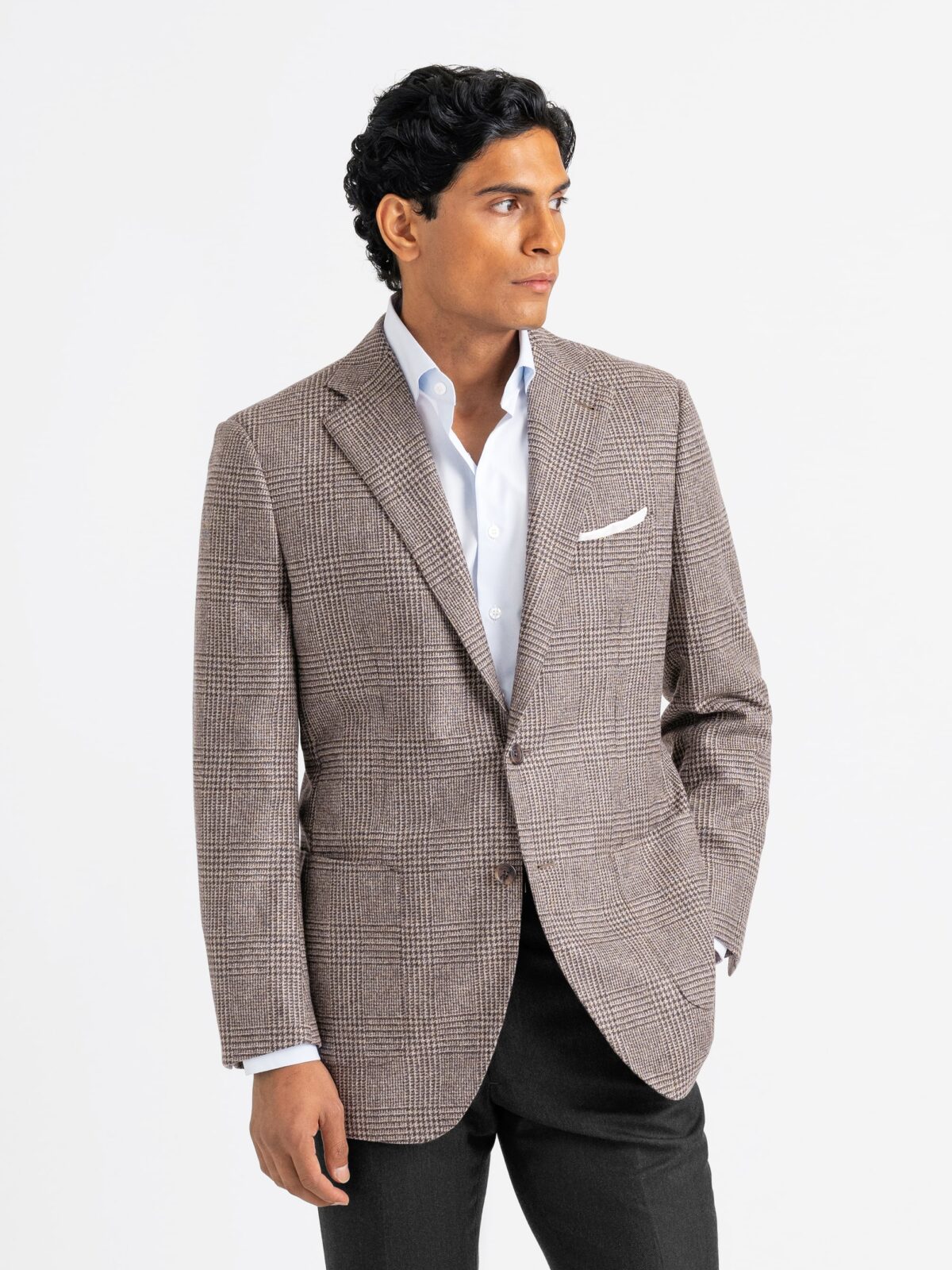 Chestnut Glen Plaid Italian Flannel Bedford Jacket - Custom Fit