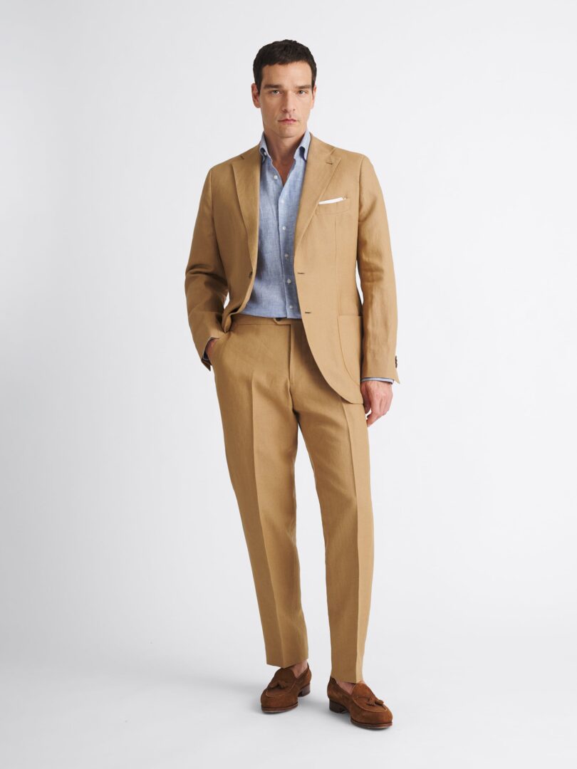 Spence Bryson Caramel Heavy Irish Linen Bedford Suit Thumb Detail