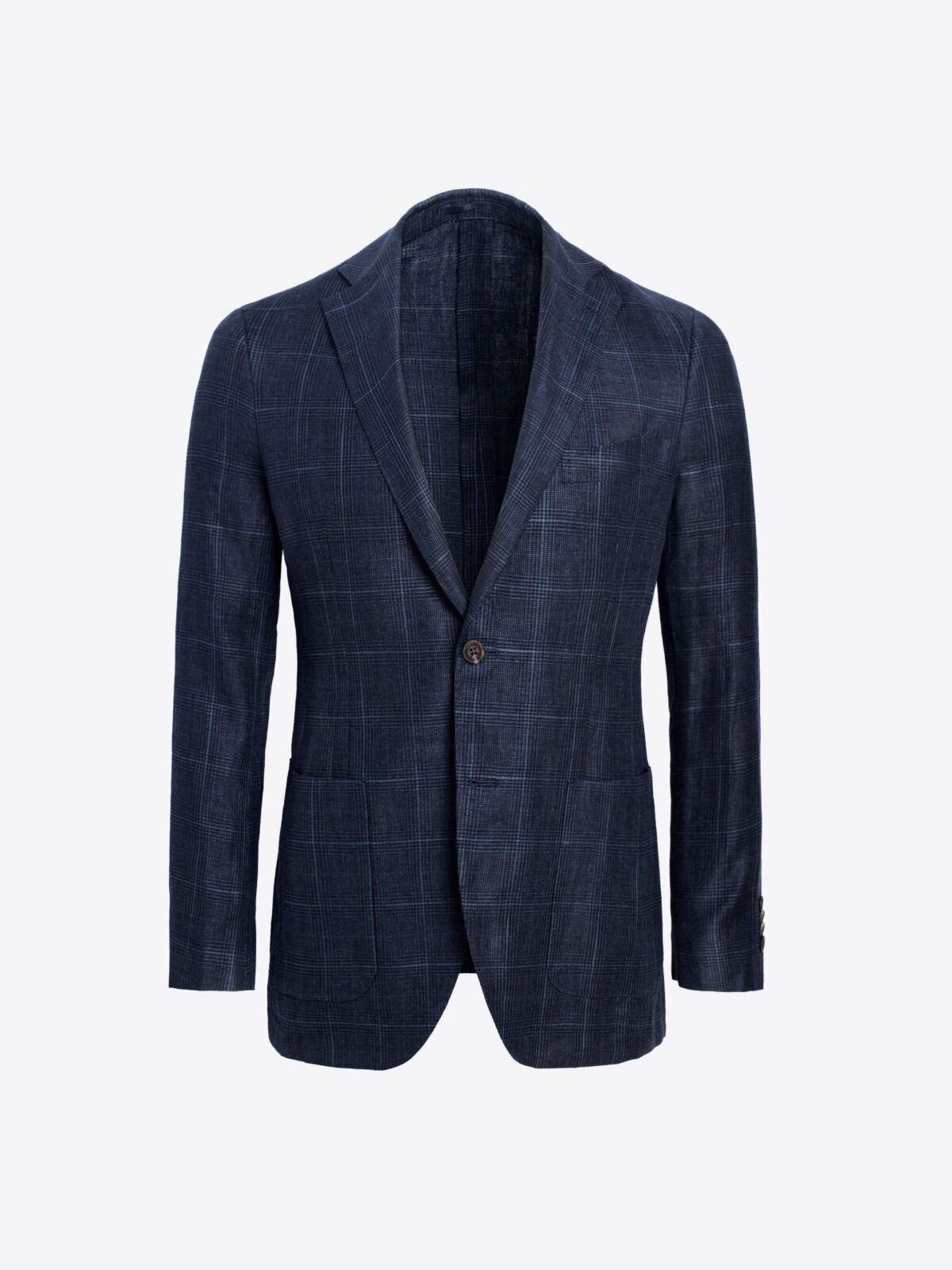The Reda Navy Glen Plaid Linen and Wool Jacket - Custom Fit Tailored  Clothing