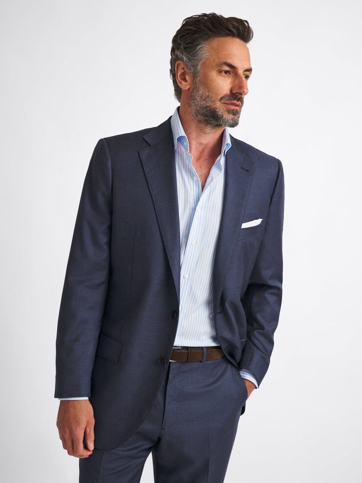 Loro Piana Fabric Slate S150s Allen Suit - Custom Fit Tailored