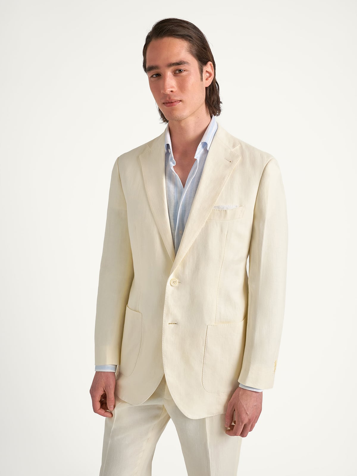 Ivory Irish Linen Bedford Suit - Custom Fit Tailored Clothing Ivory Irish Linen Bedford Suit - Custom Fit Tailored Clothing