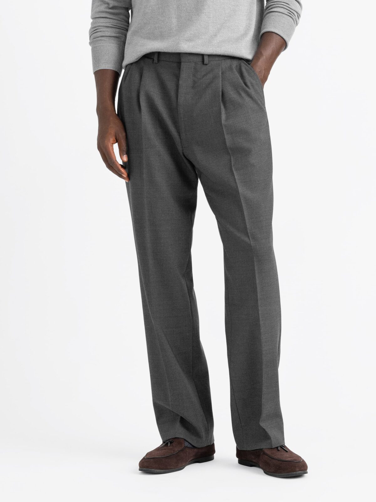TUCKED WIDE PANTS -grey- – Page 2 – m 上杉柊平着用WIDE TUCKED