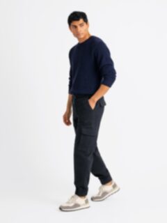 Navy Drawstring Cargo Jogger - Custom Fit Pants