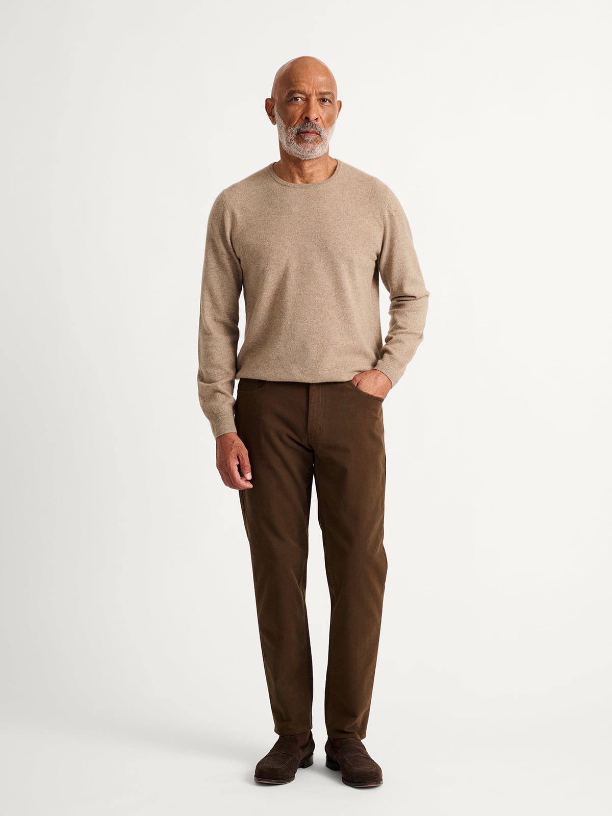 Olimpias Brown Stretch Moleskin 5-Pocket - Custom Fit Pants