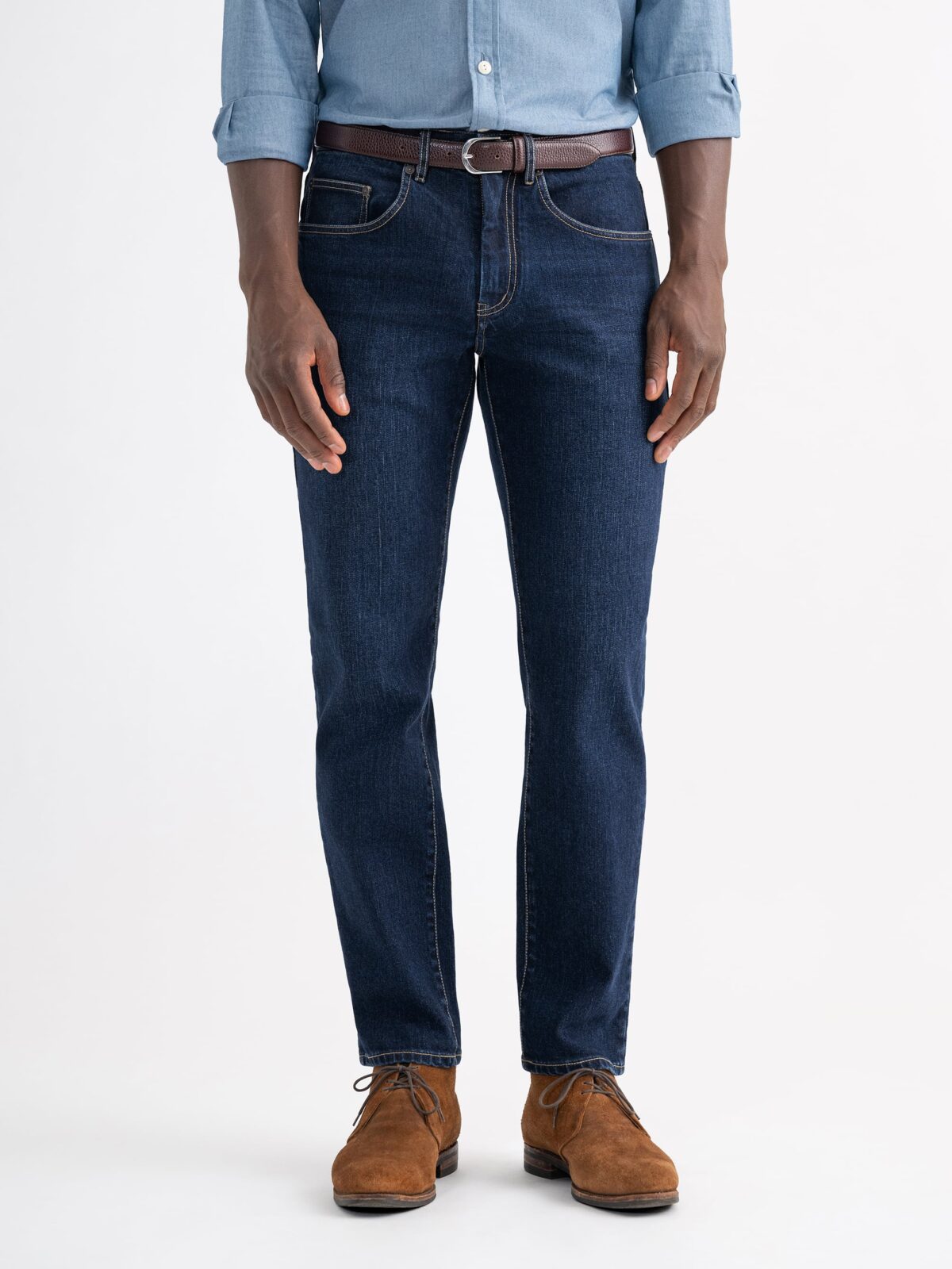 Men's Dark Wash Slim Straight Jeans, Men's Bottoms