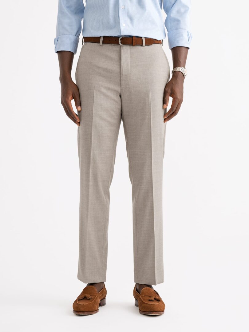 Image 156: Taupe Wool Stretch Dress Pant Thumb Detail
