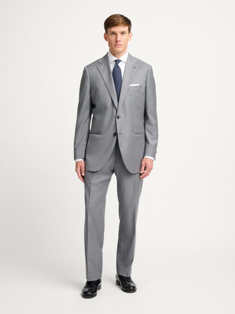 Loro Piana Fabric S150s Light Grey Dover Suit Thumb Detail