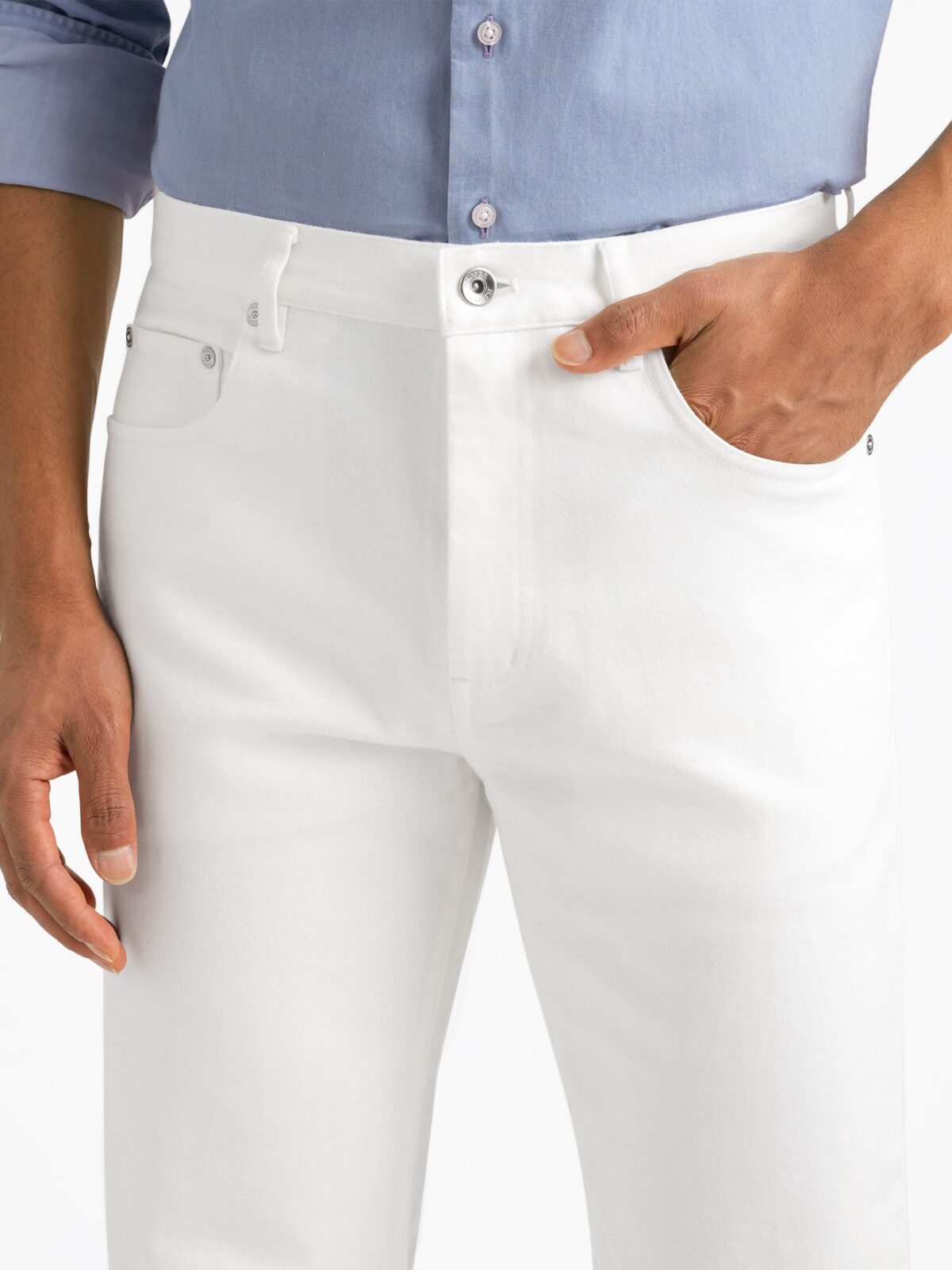 Japanese White 14oz Stretch Jeans - Custom Fit Pants