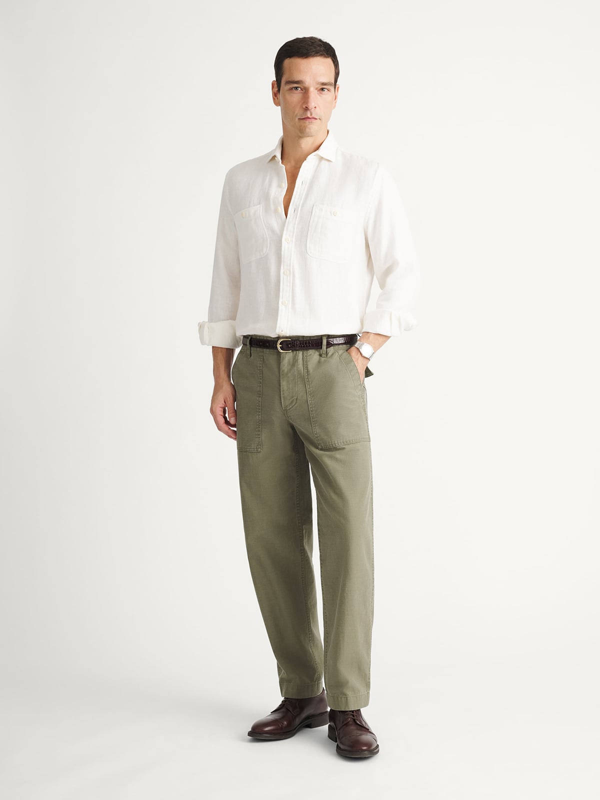 Olive Reverse Sateen Faded Fatigue Pant - Custom Fit Pants