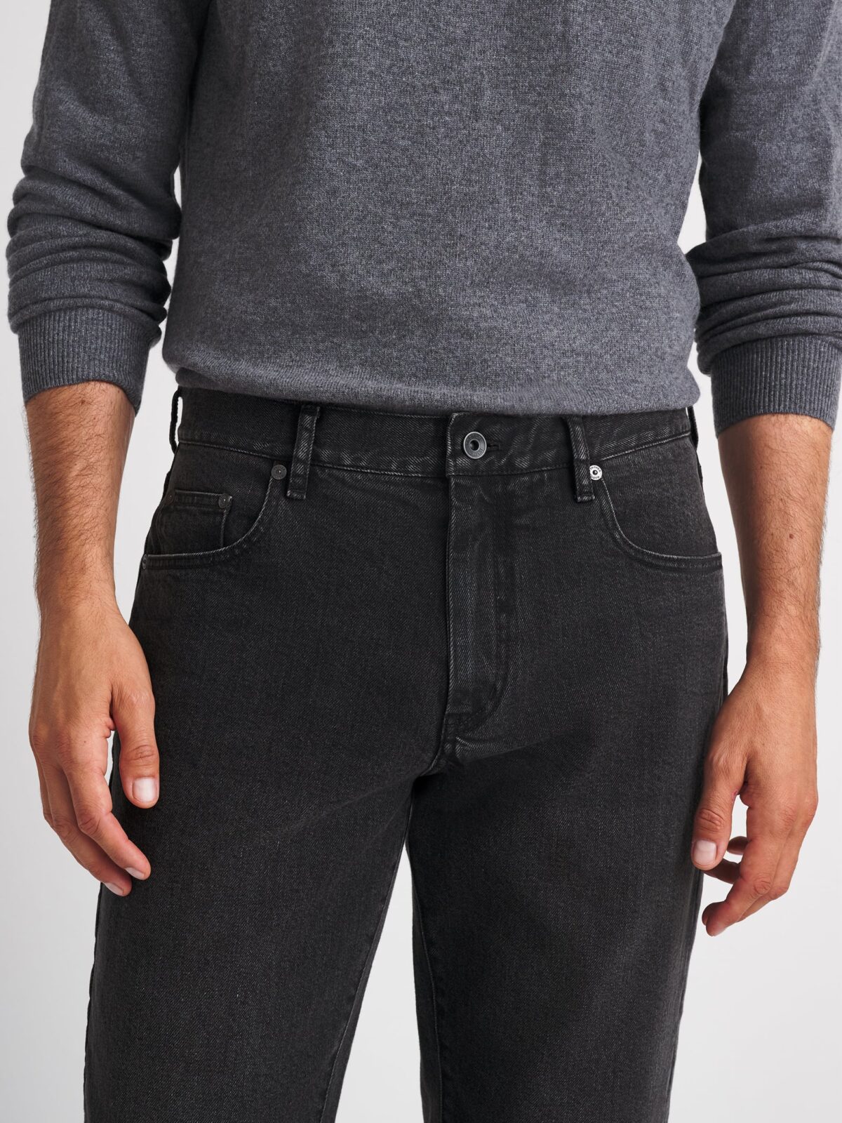 Japanese 12oz Washed Grey Stretch Jeans - Custom Fit Pants