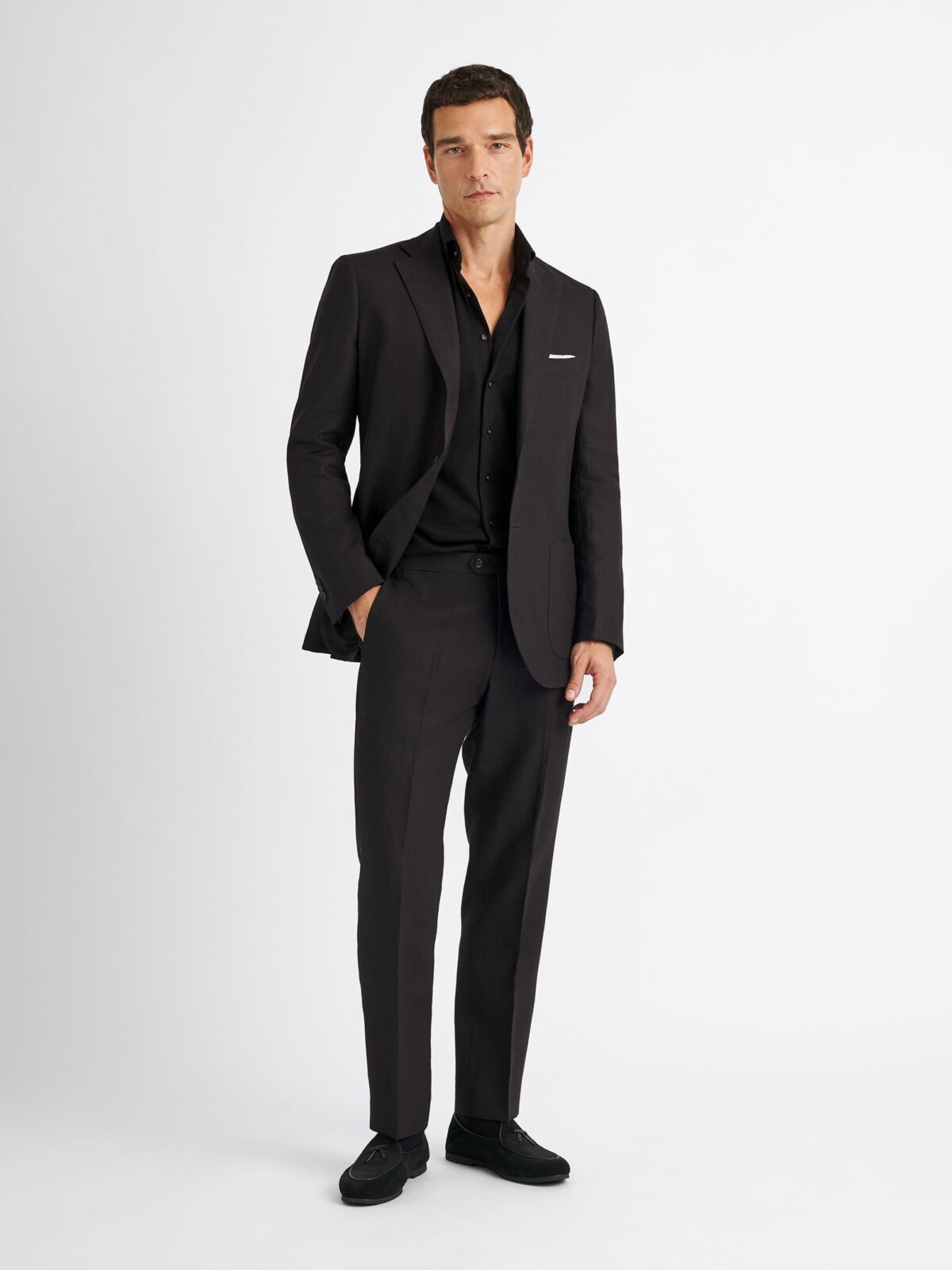 Black Irish Linen Dress Pant