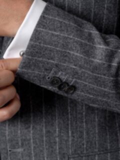 VBC Grey Chalkstripe Wool Flannel Allen Suit - Custom Fit
