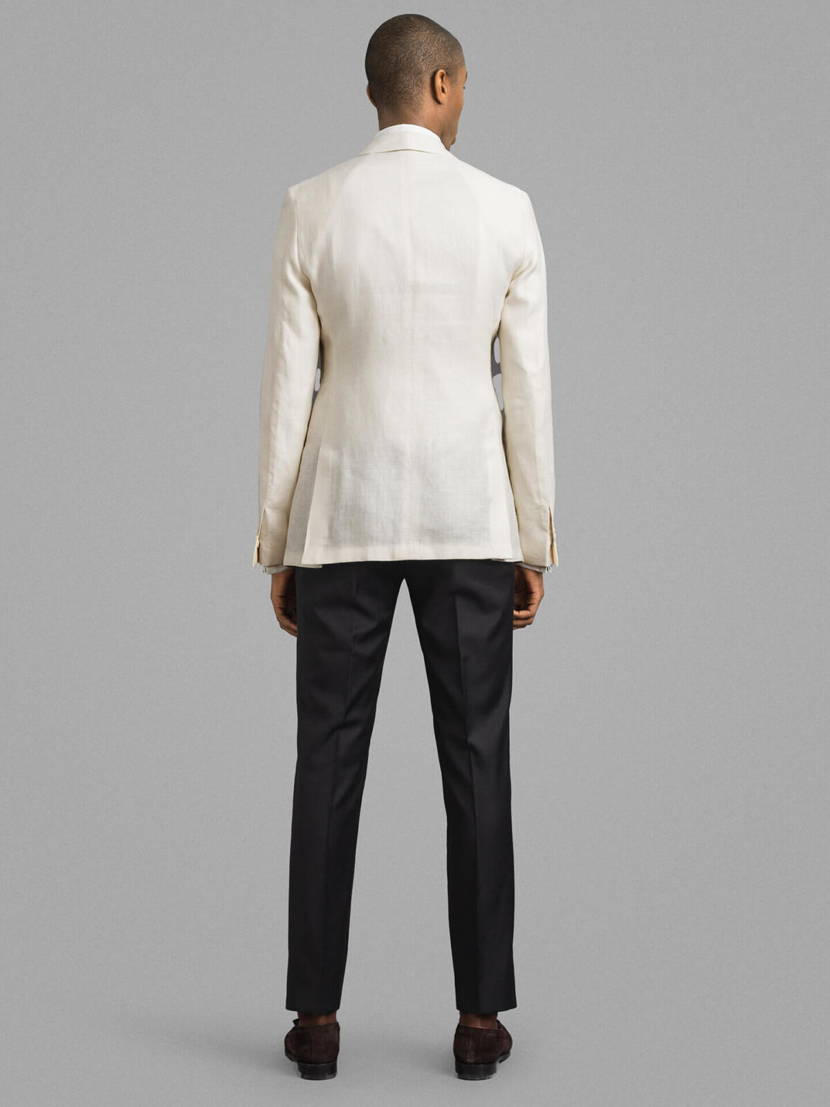 Proper Cloth Shawl Lapel Cream Wool and Linen Men's Custom Dinner Jacket