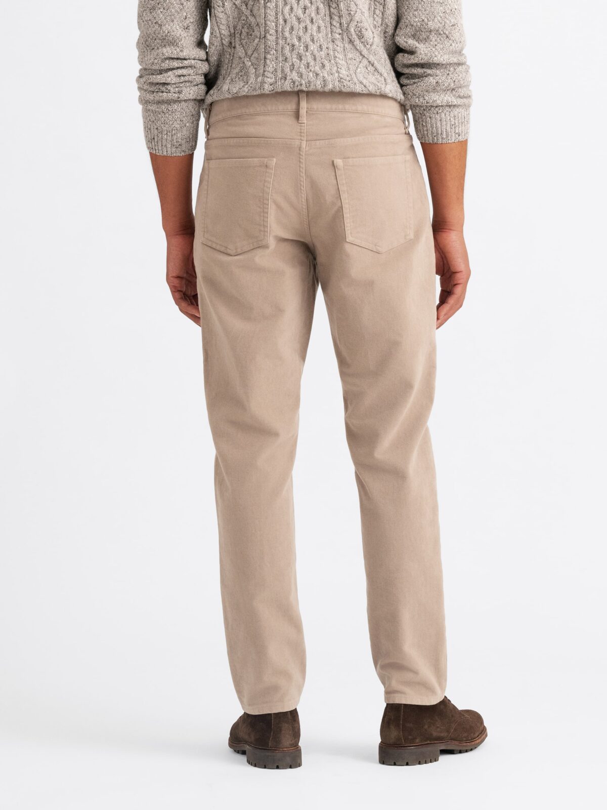 満点の Beige Biella Stretch Pants Fit Custom - 5-Pocket Moleskin スーツ