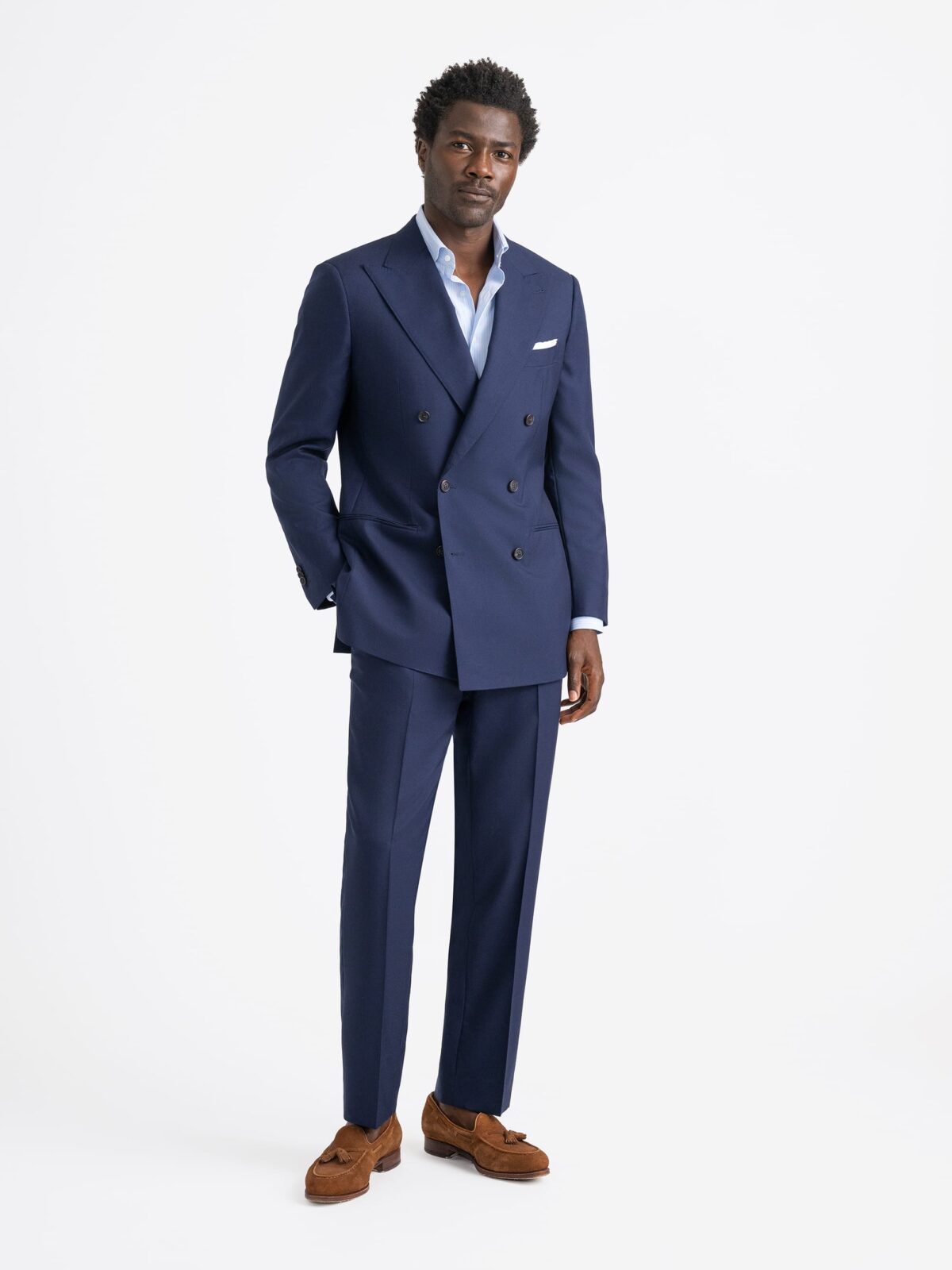 Navy blue double breasted suit best sale