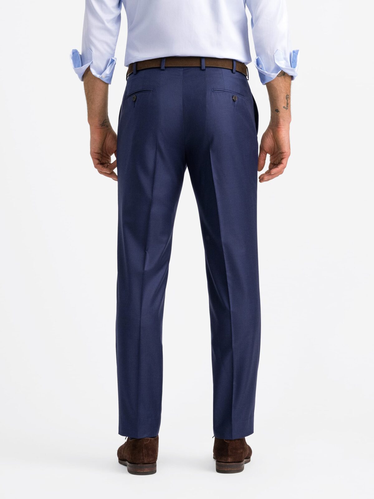 Loro Piana Fabric Navy S170s Wool and Silk Dress Pant - Custom Fit