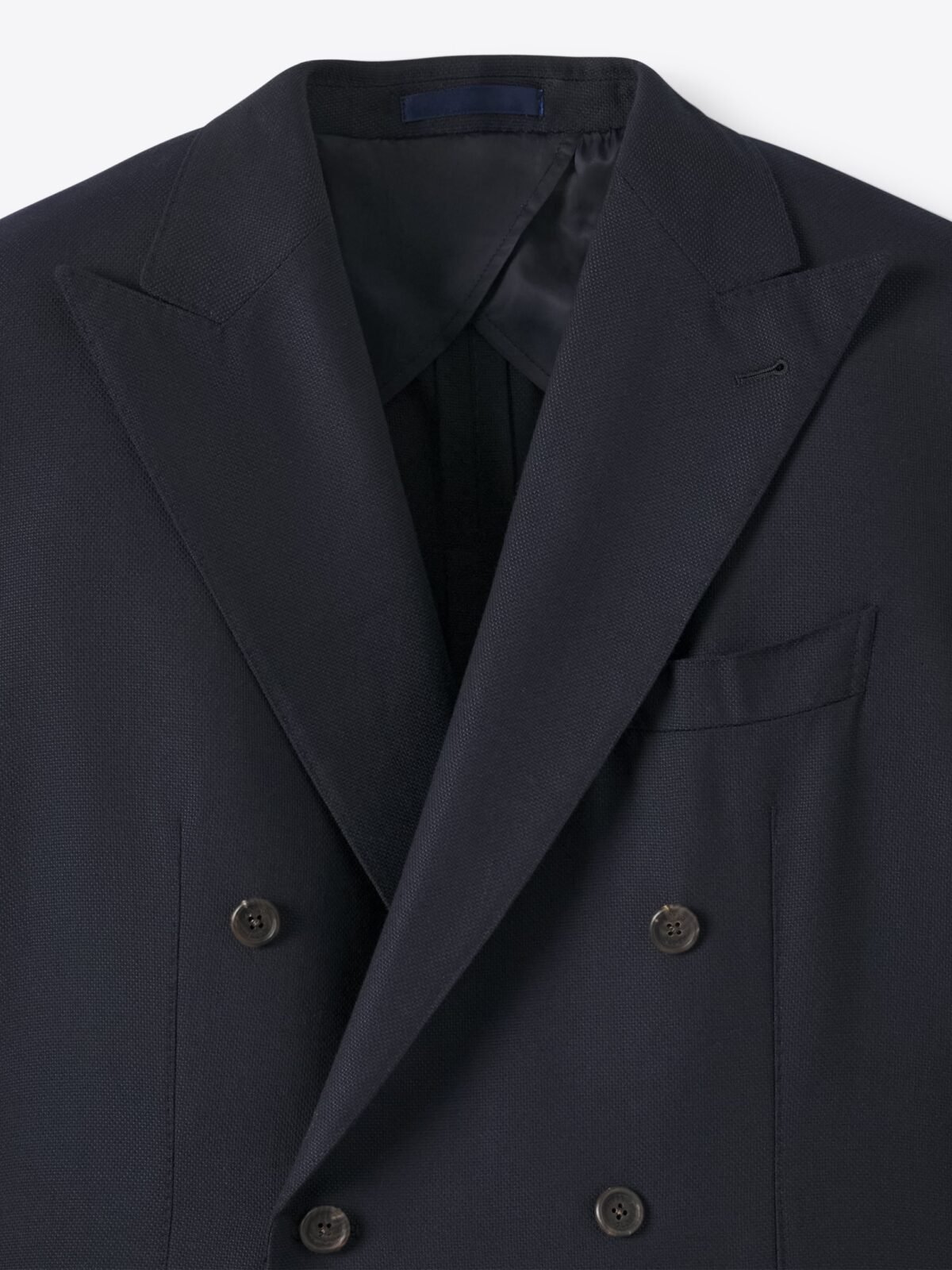 Double Breasted Reda Navy Hopsack Bedford Jacket - Custom Fit