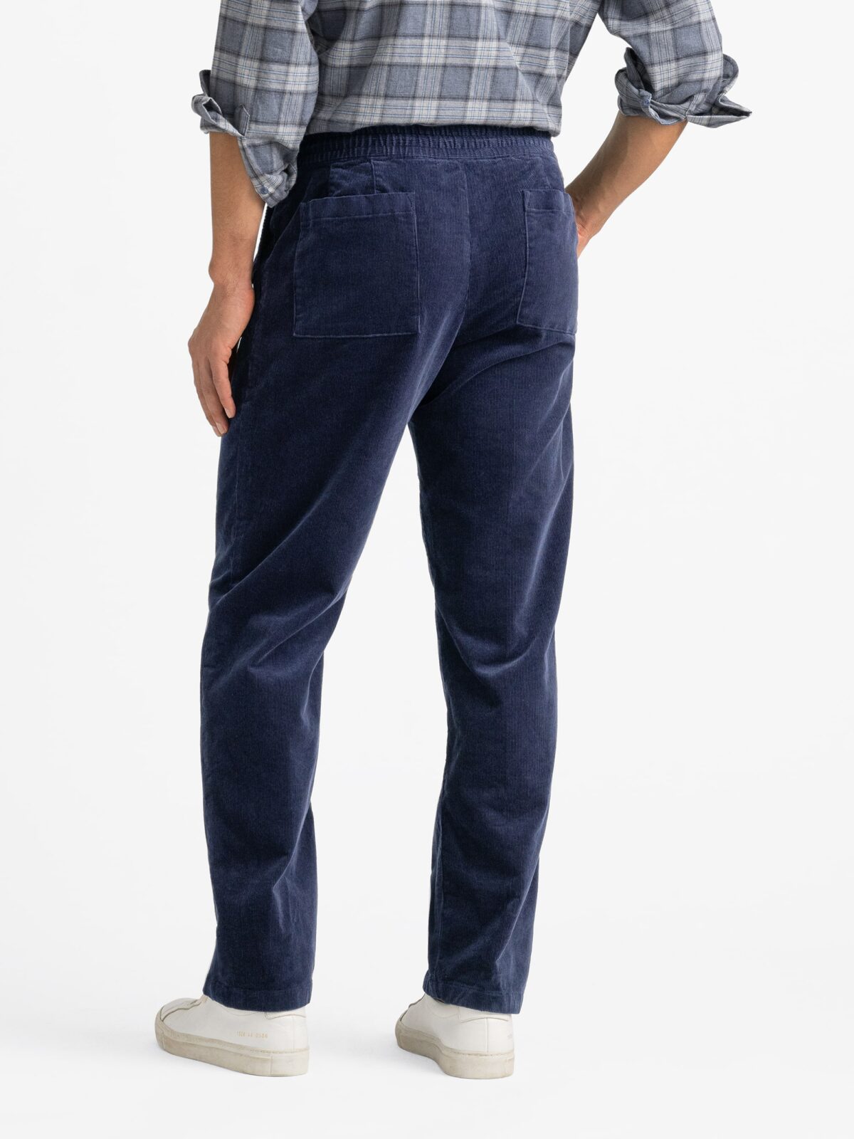 Navy Drawstring Corduroy Weekend Pant - Custom Fit Pants