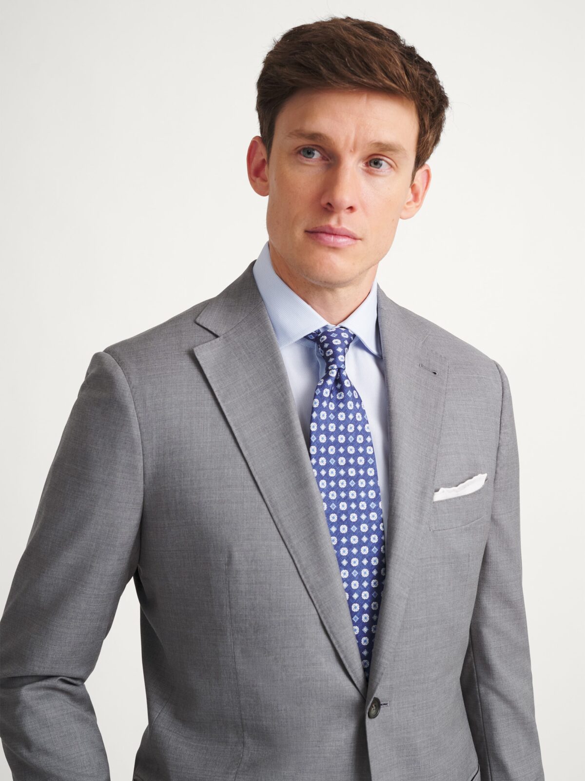 Loro Piana Fabric Light Grey Tropical Wool Suit - Custom Fit