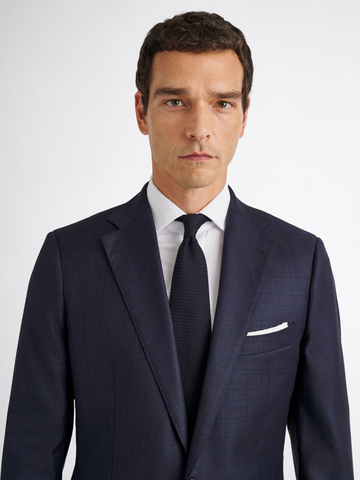 Loro Piana Fabric S150s Navy Plaid Allen Suit - Custom Fit