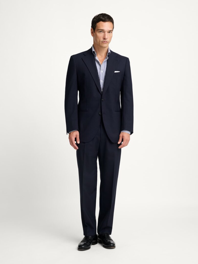 Reda Navy 3-Ply Stretch Wool Fresco Suit Thumb Detail